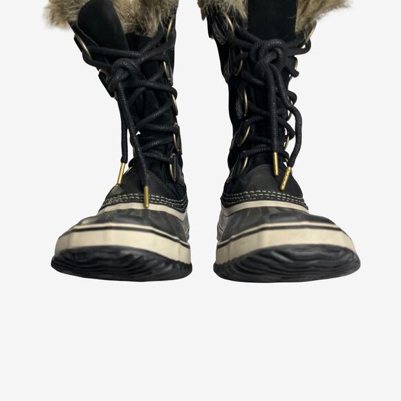 Sorel Joan of Arctic Black Waterproof Faux Fur Snow Winter Boots Women’s 10 - Picture 6 of 10